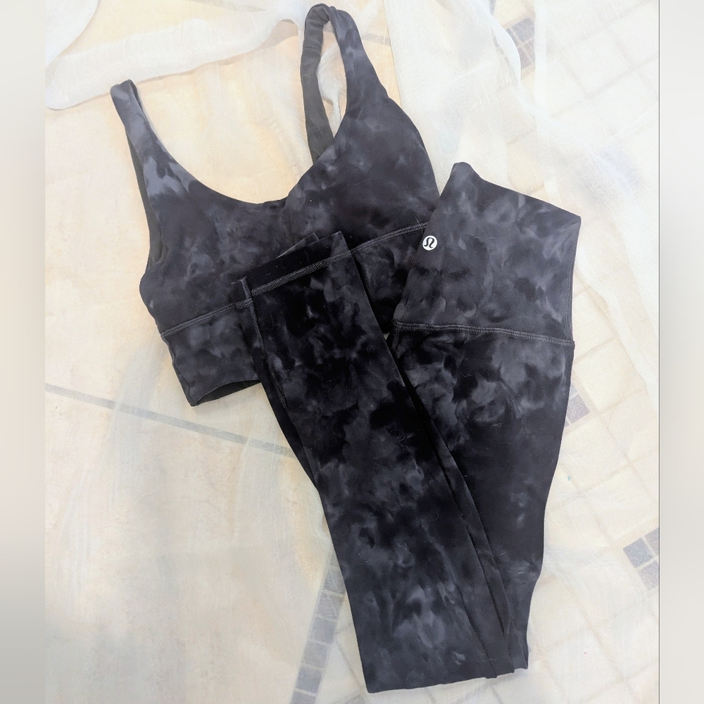 lululemon athletica Tie-Dye Black Sports Bra